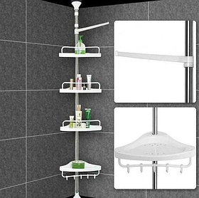 Кутова полиця для ванної кімнати Multi Corner Shelf, висота 2.6 м