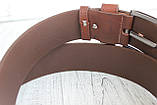 Чоловічий ремінь джинсовий коричневий 4,5 см, фото 3