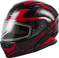 Шлем GMax black/red md01s модуляр с двойным визором