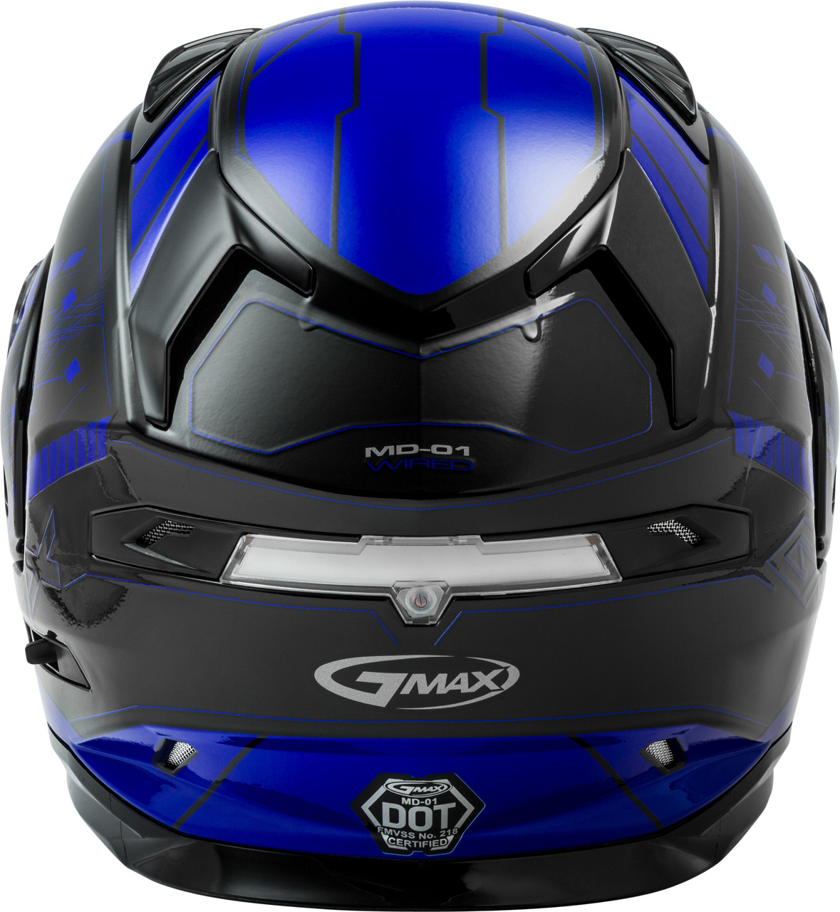 Шлем GMax black/blue md01s модуляр с двойным визором - фото 3 - id-p1457353545