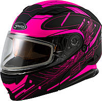 Шлем GMax pink/black md01s модуляр с двойным визором