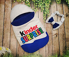Зимний конверт на выписку Kinder surprise 2в1 чехол в коляску / детский спальник / Конверт-мешок-спальник, фото 4