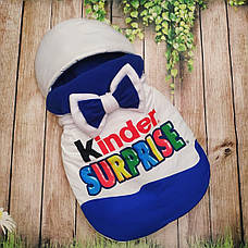 Зимний конверт на выписку Kinder surprise 2в1 чехол в коляску / детский спальник / Конверт-мешок-спальник, фото 6