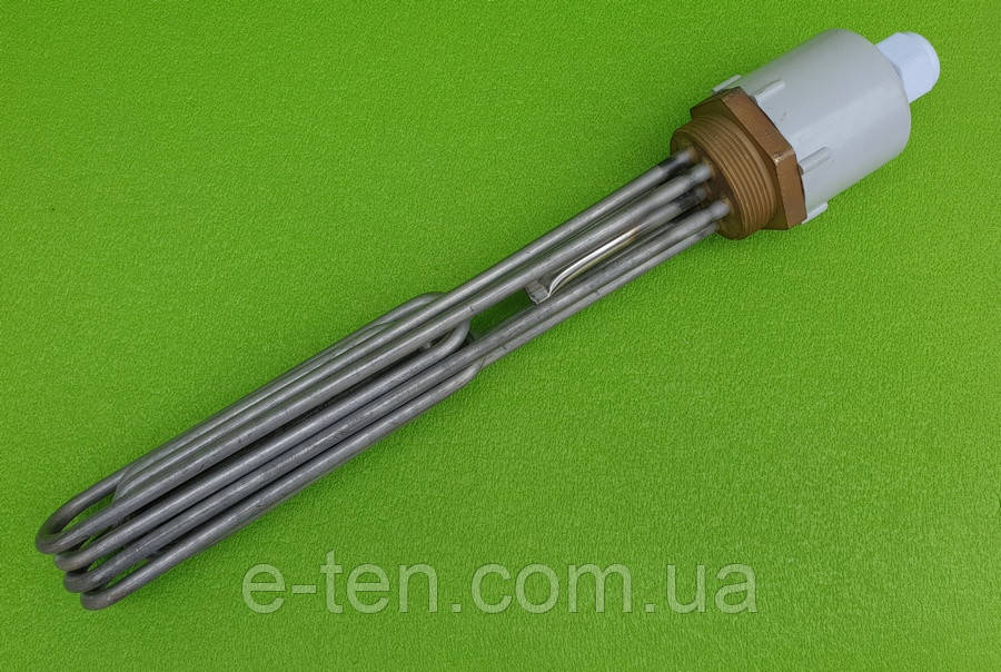 Блок-тен KAWAI з нержавійки 12000 W ("ПЕТЛЕВИЙ") / 380V ("трикутник") /на різьбі 2"(58 мм) / довжина L = 350мм