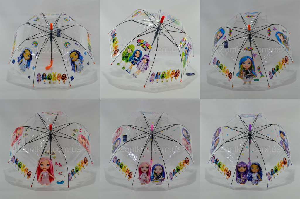 Детский прозрачный зонтик оптом для девочки на 4-6 лет от фирмы "Mario" - фото 3 - id-p1457401681