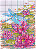 Набір для вишивання за нанесеною на канву схемою "Dragonfly and lotus". AIDA 14CT printed, 16*20 см, фото 3