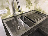 Кухонна мийка Platinum Handmade H-10050 L з крилом, фото 2