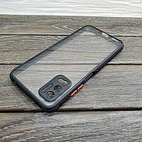 Протиударний чохол бампер для Poco M3 Pro чорний прозорий захист камери