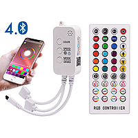 Bluetooth RGB контроллер 12A 144W 5-24V с микрофоном и ИК пультом на 40 кнопок