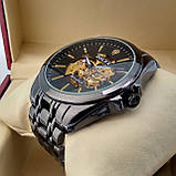 Механічні чоловічі наручні годинники скелетоны Rolex A222 Skeleton чорного кольору з автопідзаводом, фото 2