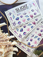 Слайдер-дизайн SLIDIZ водная наклейка для ногтей на любой фон, морская тематика