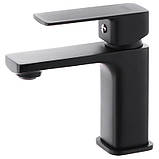 Змішувач для умивальника квадратний чорний Haiba Kubus Chr-001 Black (HB3928), фото 2