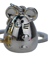 Брелок на ключи металл серебристый мышь мышка крыса обьемный как фигурка 3D