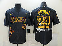 Черная футболка Брайант номер 8 и 24 Nike Kobe Bryant Los Angeles Dodgers MLB