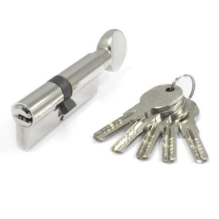 Циліндр APECS QM-90(40С/50)-C-NI нікель ключ-вороток, фото 1