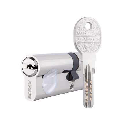 Циліндр APECS QM-80(50/30)-NI нікель (UA) ключ-ключ, фото 1