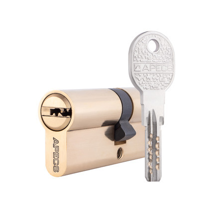 Циліндр APECS QM-70(30/40)-G золото (UA) ключ-ключ, фото 1