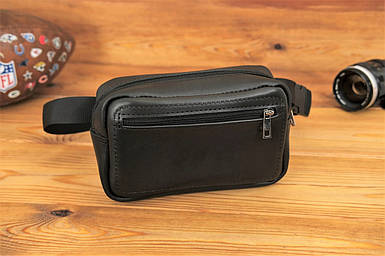 Чоловіча сумка "Модель №59" з натуральної шкіри колір Чорний