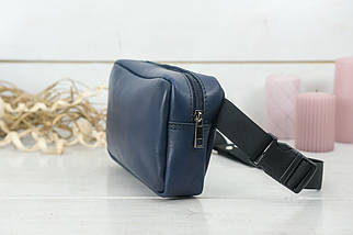 Шкіряна сумка Модель №58, натуральна шкіра італійський Краст, колір Синій, фото 2