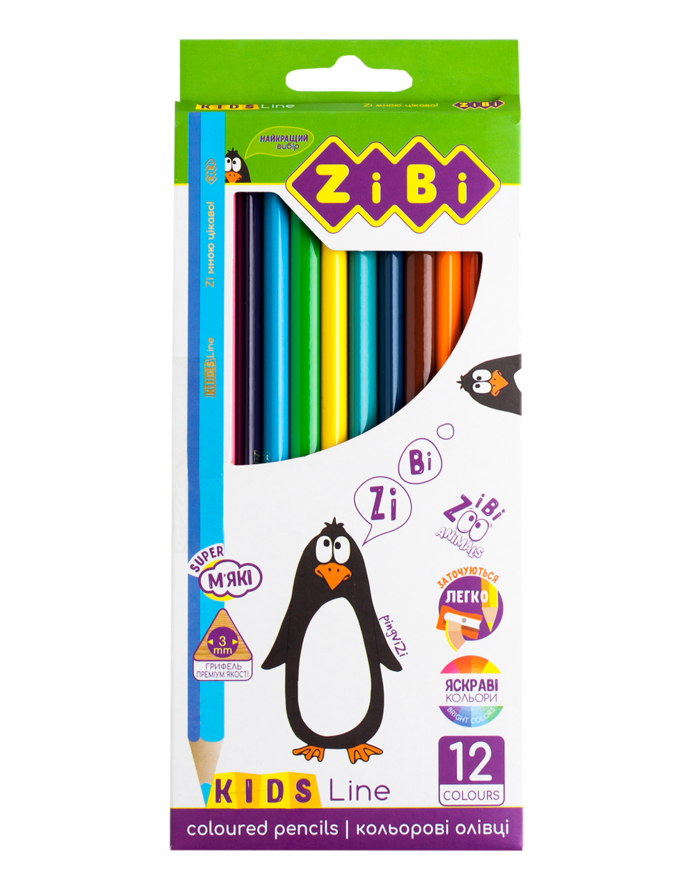Олівці кольорові 12 кольорів KIDS LINE