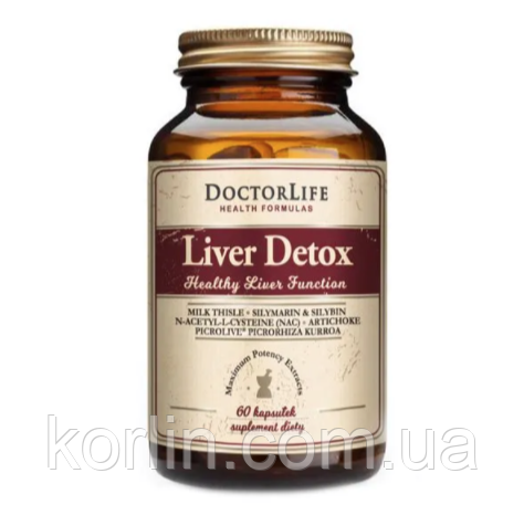 Liver Detox Біодобавка Для Здоров'я Печиви 60 кап Doctor Life США Доставка з ЄС
