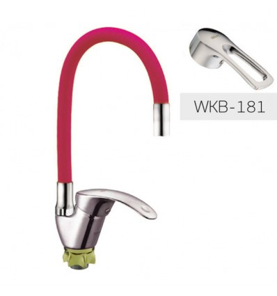 Змішувач для кухні з гнучким виливом ZX YUB-A181 Reflector Red