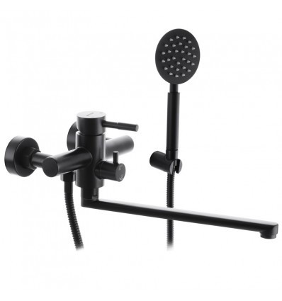 Змішувач для ванни чорний матовий з нержавійки MX SUS-006 BLACK Германия, фото 1