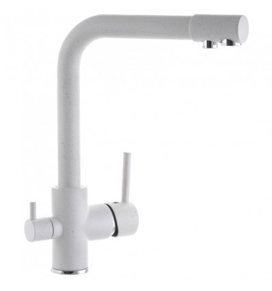 Змішувач для кухні з виходом для питної води ZX LR4055W-3 молочний матовий