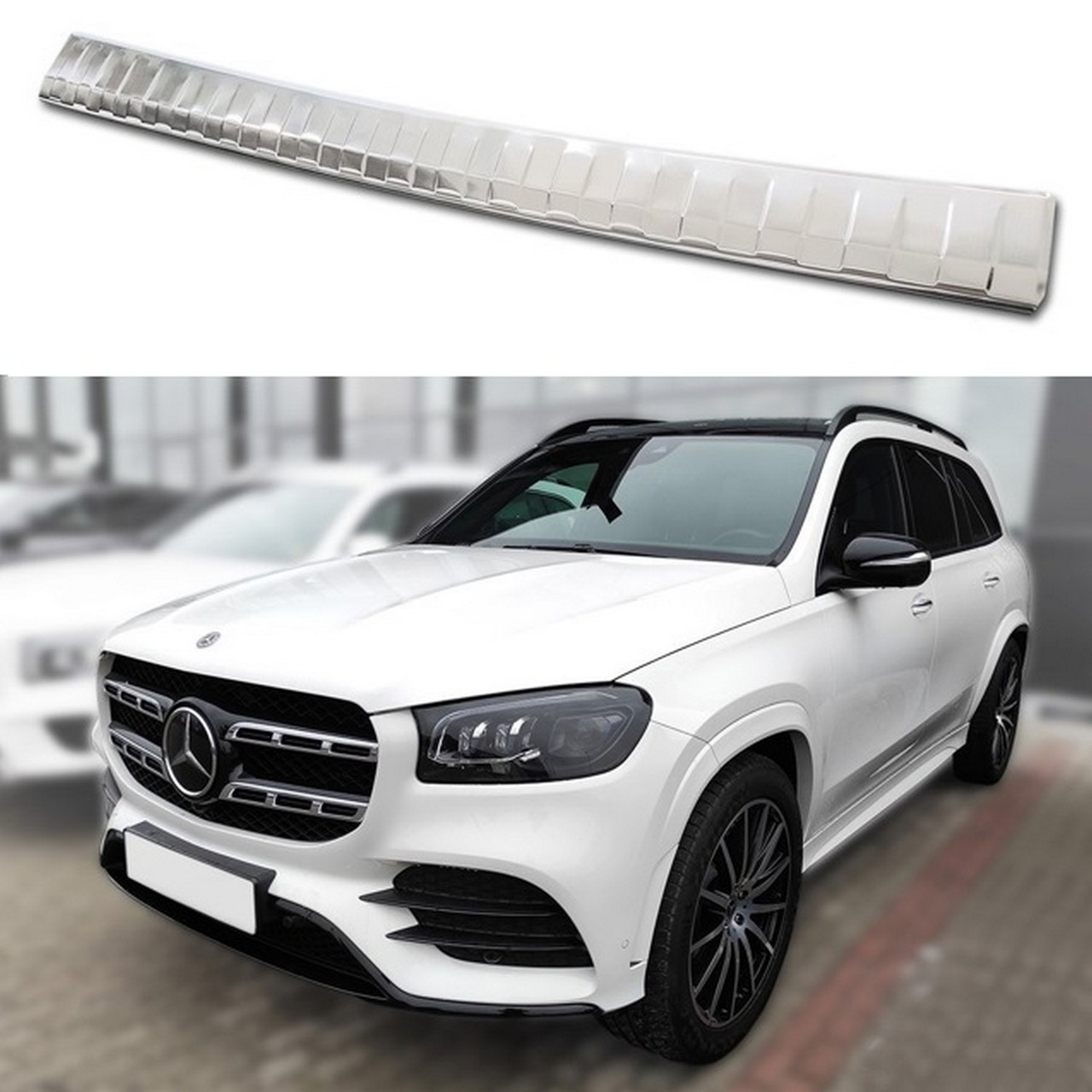 Захисна накладка на задній бампер для GLS-Class II (X167) 2019+ /нерж.сталь/