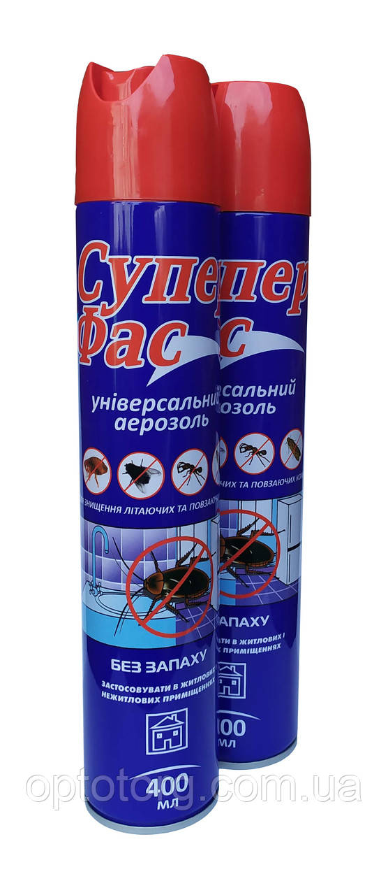 Аерозоль Суперфас 400 мл від комах, що літають і повзають Туреччина