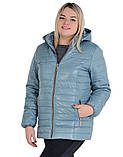 Курточка женская демисезонная большого размера батал цвет темная мята от 52 до 72 размера, фото 3