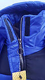 Женская зимняя стеганая короткая куртка с капюшоном на силиконе модель 29 цвет электрик, фото 4