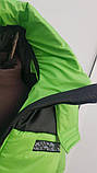 Женская зимняя стеганая короткая куртка с капюшоном на силиконе модель 29 цвет зеленый, фото 7