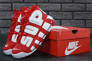 Високі кросівки Nike Air More Uptempo X Supreme Red (Найк Аїр Мор Аптемпо х Супрім червоного кольору) 36-45 43 розмір