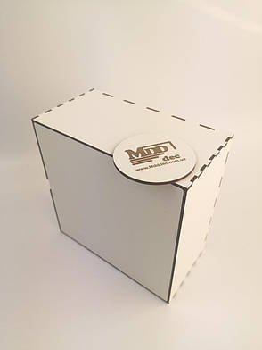 Коробка подарункова з кришкою з ДВП 20*20 біла, фото 3