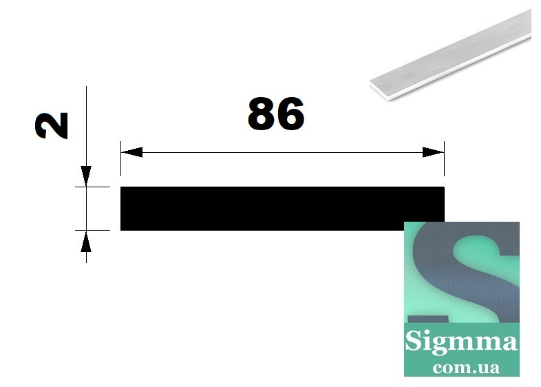 Смуга алюмінієва 86х2 бп