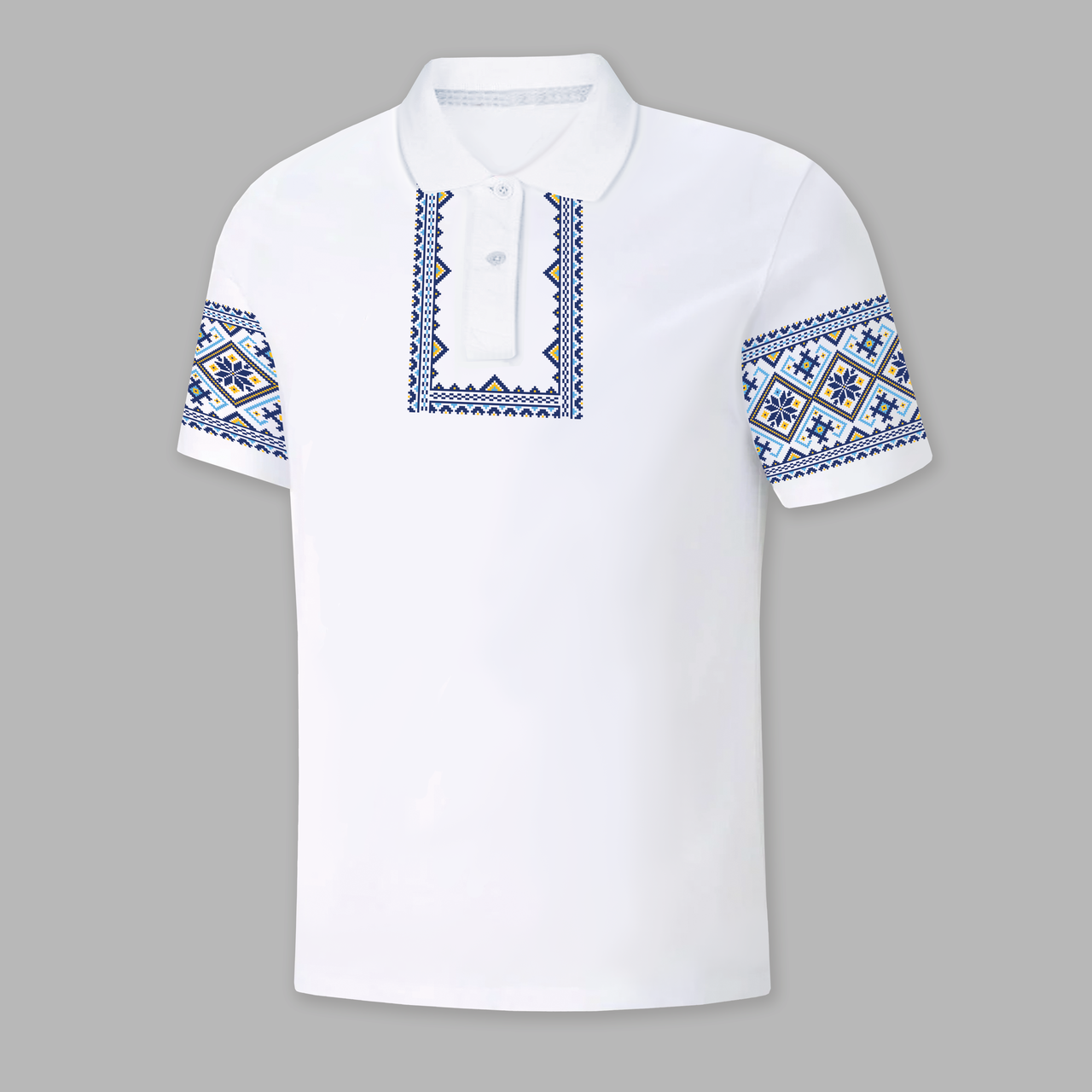 Мужская двухслойная футболка поло для сублимации DUkr019 - фото 1 - id-p1457611176