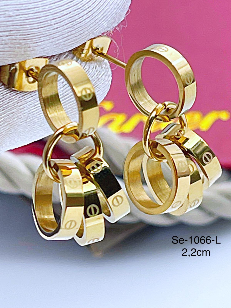 Сережки Stainlees Steel позолота (14-K)