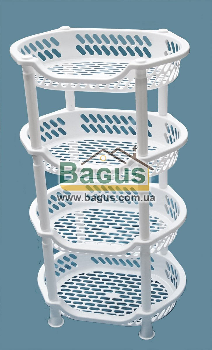 Етажерка на 4 кошики БІЛА пластикова овальна Efe Plastics