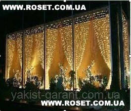 LED гірлянда завісу "Водоспад" 480 ламп 3х3 м (Білий, Синій, Жовтий,Мульти), фото 1