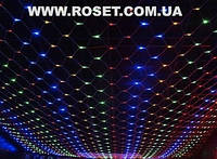 Новогодняя LED гирлянда сетка 120 Led 1,5х1,2 м (Цвет: теплый белый, синий и мульти)