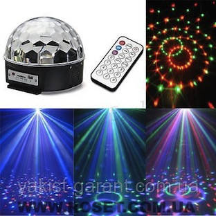 Диско куля LED Ball Light з MP3 +пульт+флешка, фото 1