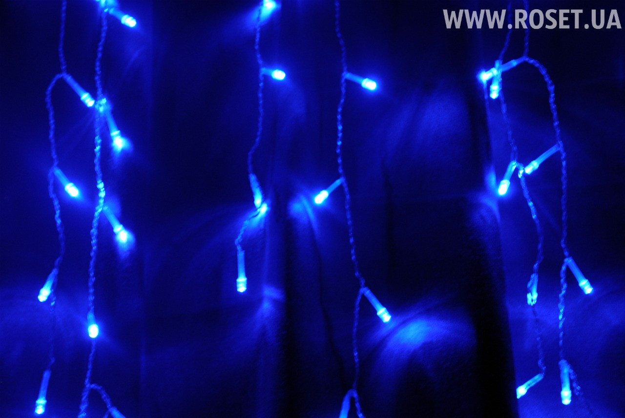 Гирлянда светодиодная бахрома 120 LED, 3 метра на 0,65 м ( белая, синяя) - фото 4 - id-p1457623447