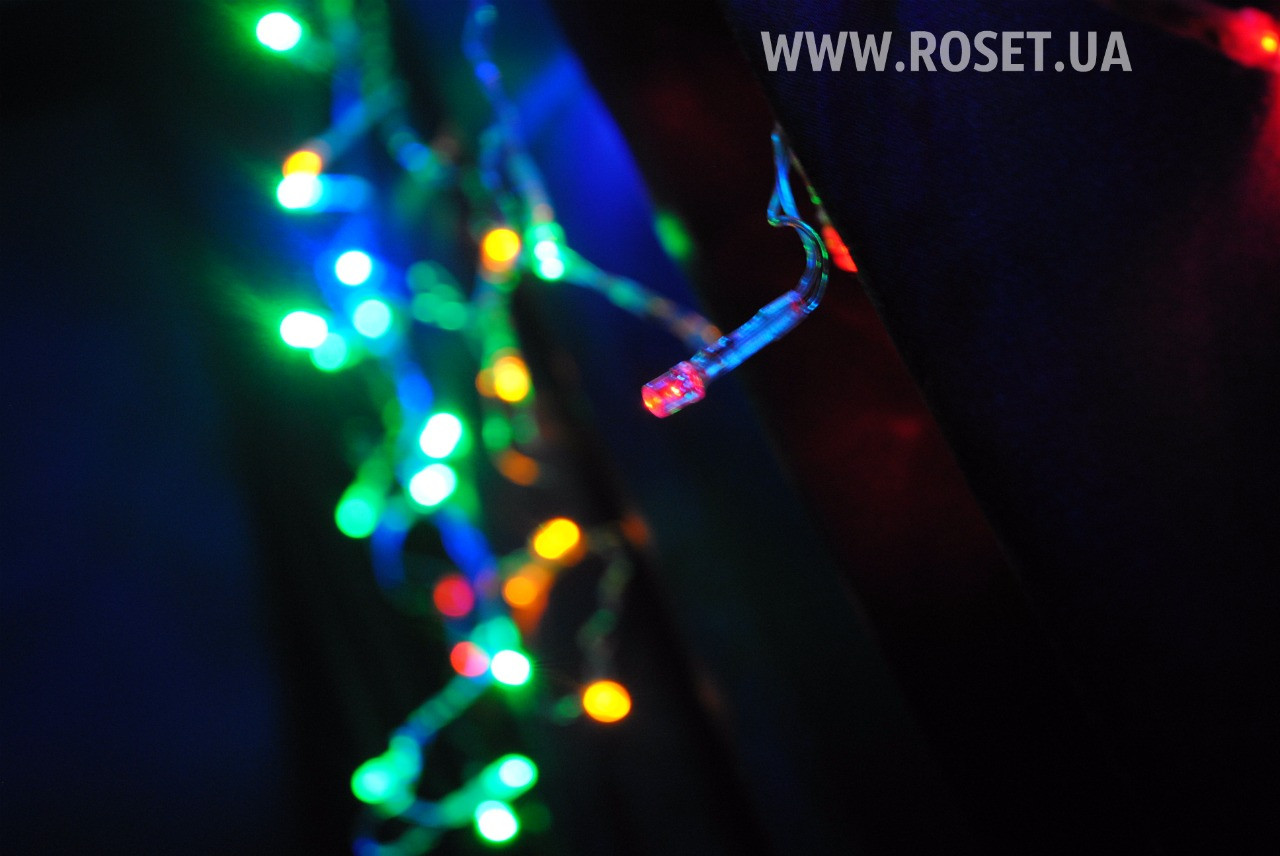 Гирлянда светодиодная бахрома 120 LED, 3 метра на 0,65 м ( белая, синяя) - фото 5 - id-p1457623447