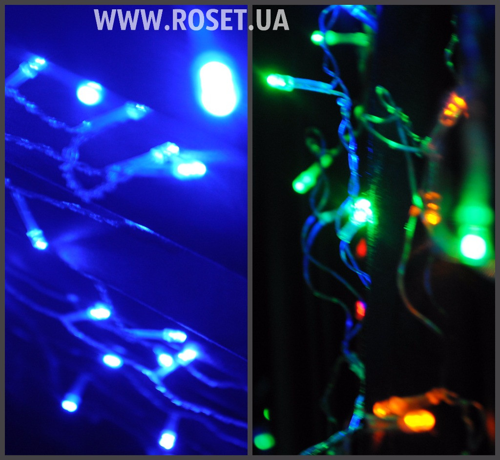 Гирлянда светодиодная бахрома 120 LED, 3 метра на 0,65 м ( белая, синяя) - фото 6 - id-p1457623447