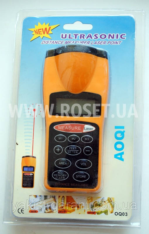 Далекомір ультразвуковий - Ultrasonic Measurer Laser Point AOQI, фото 1