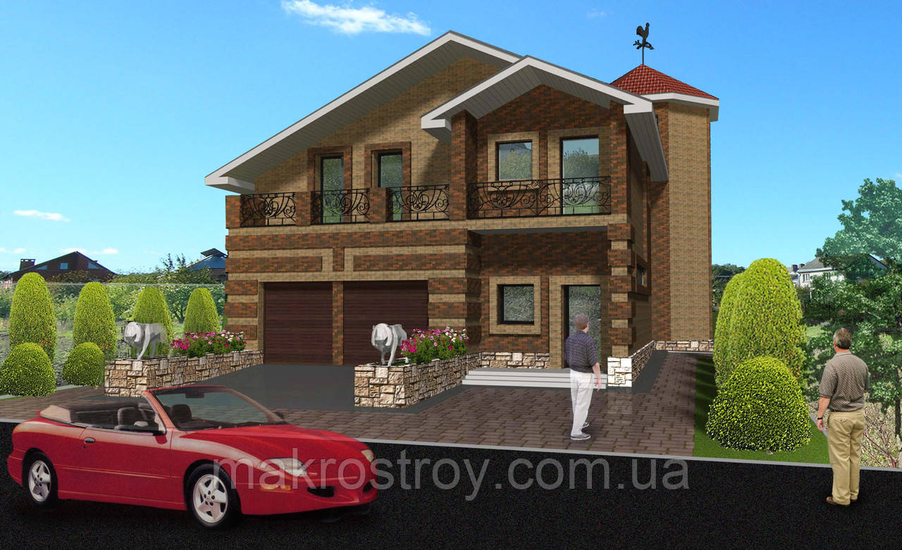 Проект дома MS104 с мансардой и с гаражом - фото 1 - id-p220924235
