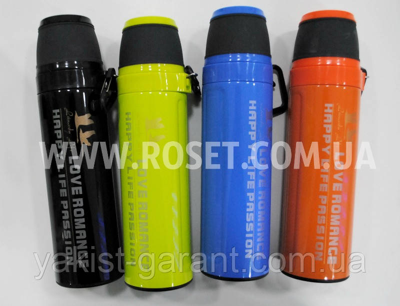 Туристичний термос з карабіном - Sports Fashion Challenge 550 мл (Чорний, Синій, Салатовий, Оранжевий), фото 1