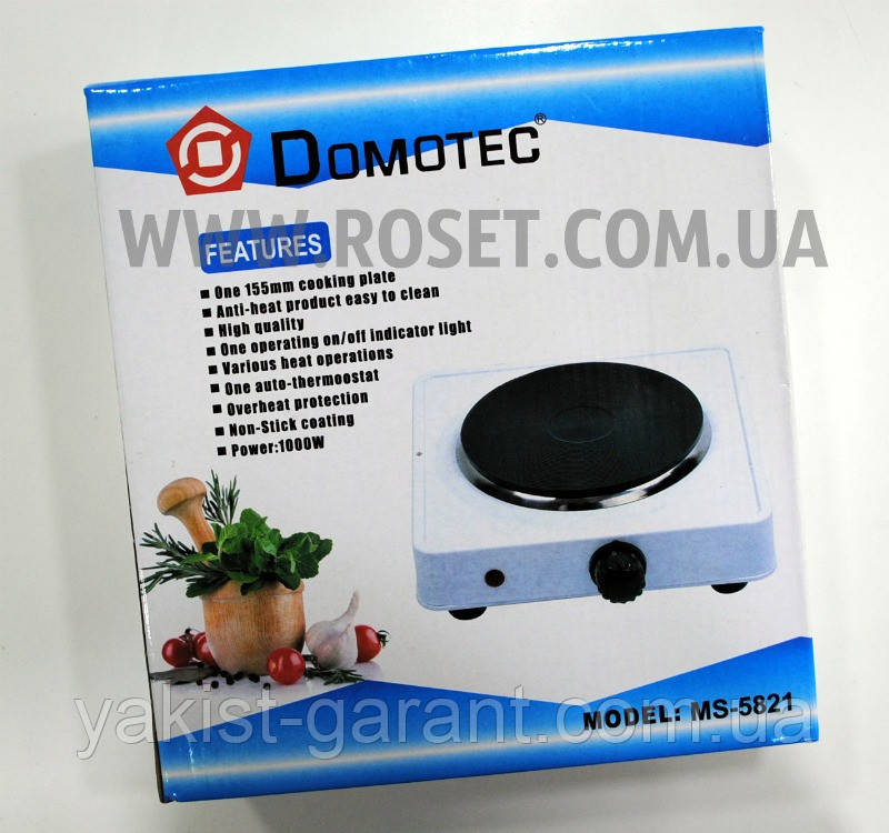 Плитка електрична переносна (платформа) - Domotec MS-5821 1000W, фото 1