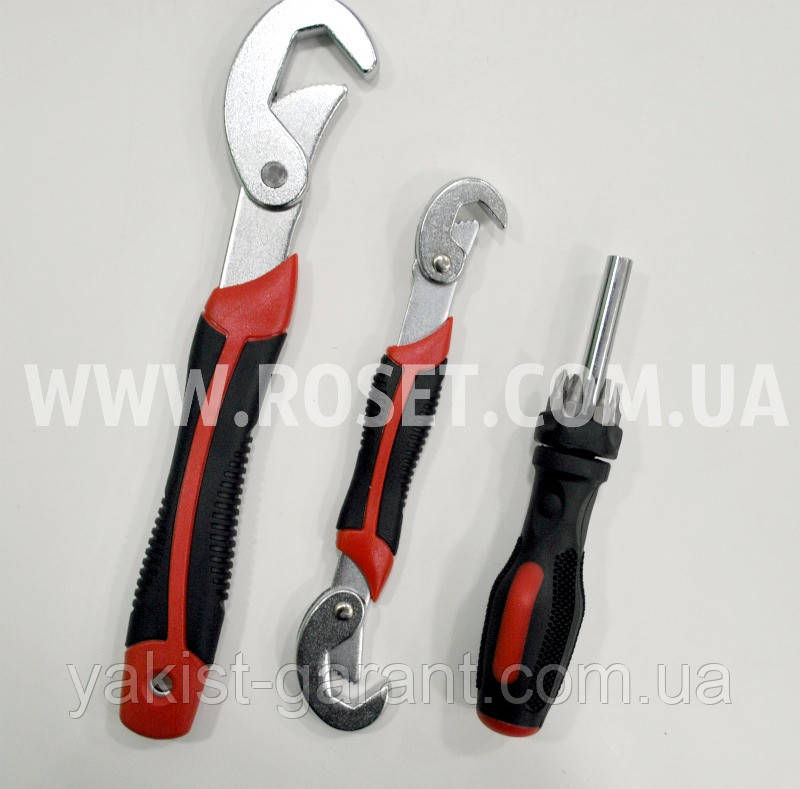 Набір універсальних самозажимных ключів - Snap n Grip + викрутка магнітна з 6-ма насадками (бітами), фото 1